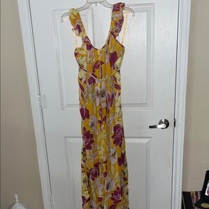 FINAL PRICE Band of Gypsies Yellow and Purple Floral Jumpsuit